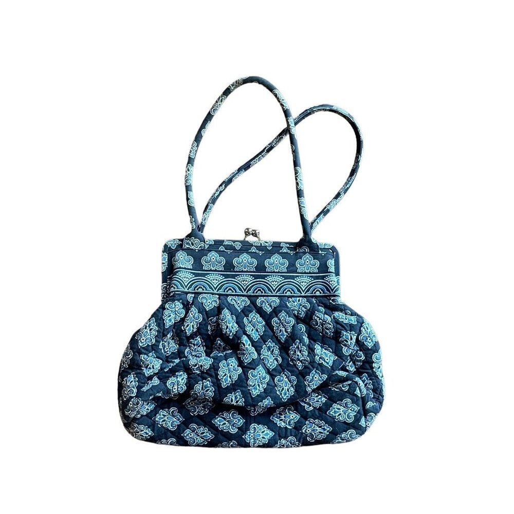 Vera Bradley CALYPSO Shoulder Bag Snap Closure Large Blue Paisley Purse